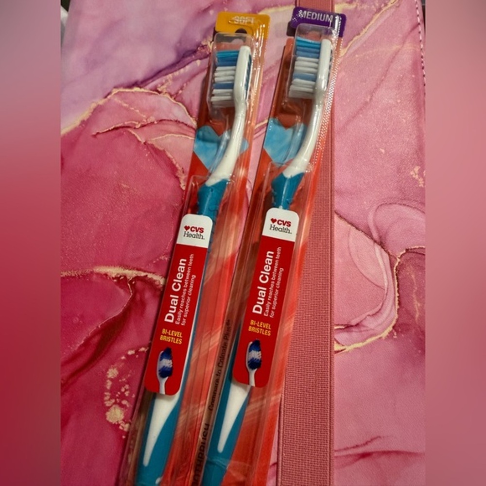 CVS Bundle of two Dual Clean Toothbrush Set - Blue and White